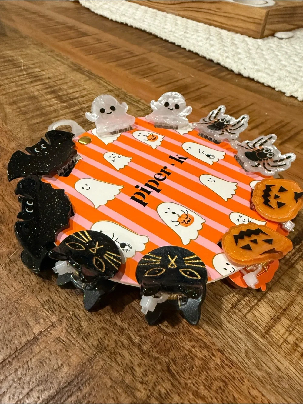 piper.k Halloween Acrylic Hair Clips🎃👻 Set - Orange, Black, Clear🦇🐈‍⬛🎃 NWT